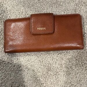 Fossil Tan Leather Key & Card Holder